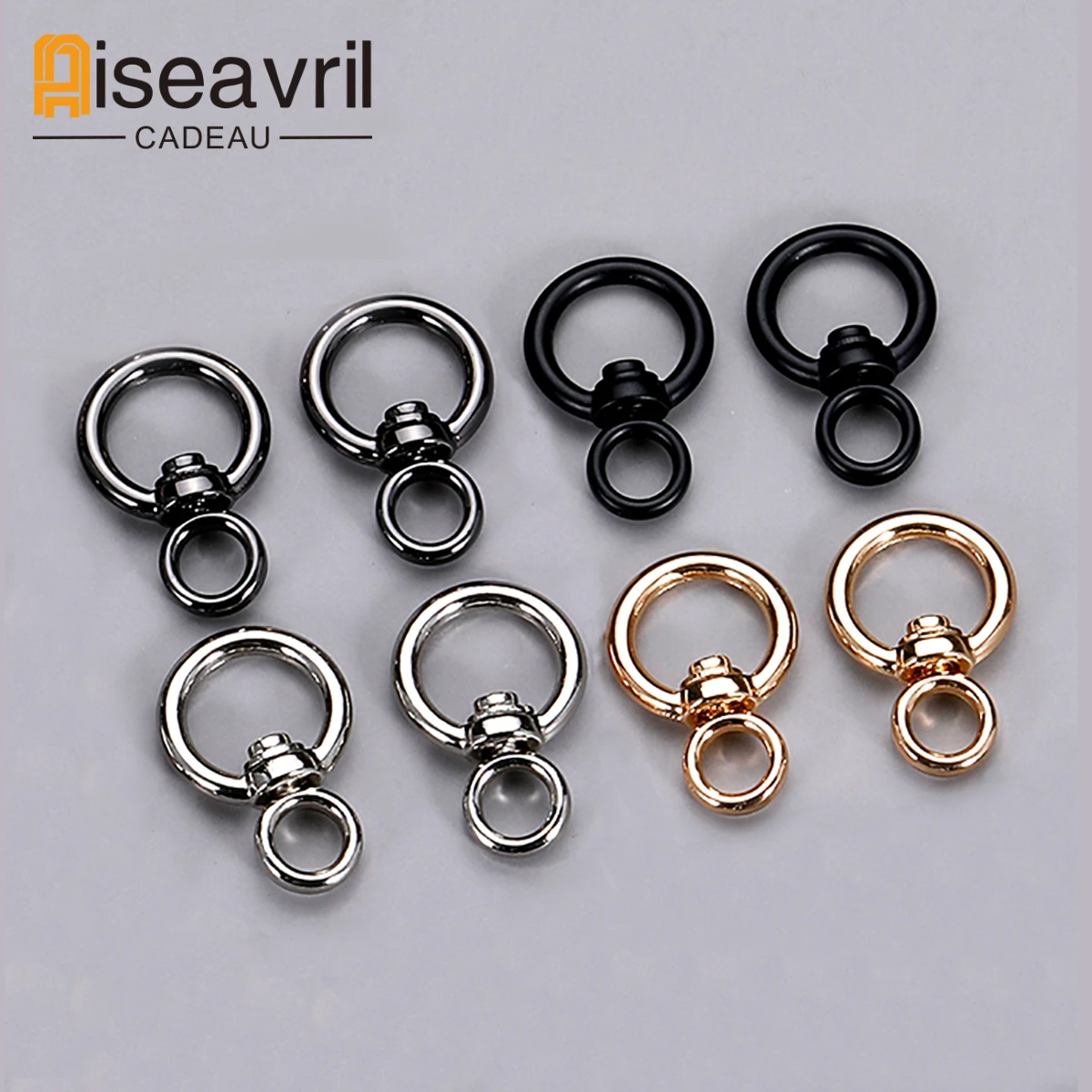 5pcs Round Connector Double-ring Rotatable Keychain Accessories for DIY Car Keychain Making Key Rings Multifunctional Ring