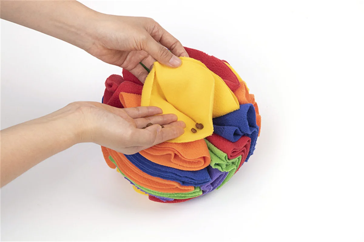 Hunde-Schnüffelball Puzzle-Spielzeug zur IQ-Steigerung Langsam Fressendes Futter-Spielzeug Faltbares Hunde-Nasen-Schnüffelspielzeug Haustier-Trainingsspiele Intelligenzspielzeug – Detail 15