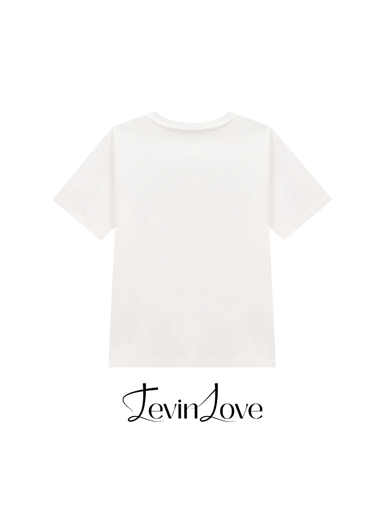 

Женская футболка LevinLove Slim Fit с коротким рукавом и круглым вырезом, однотонная, летняя, тонкая, хлопковая, дышащая, впитывающая пот.