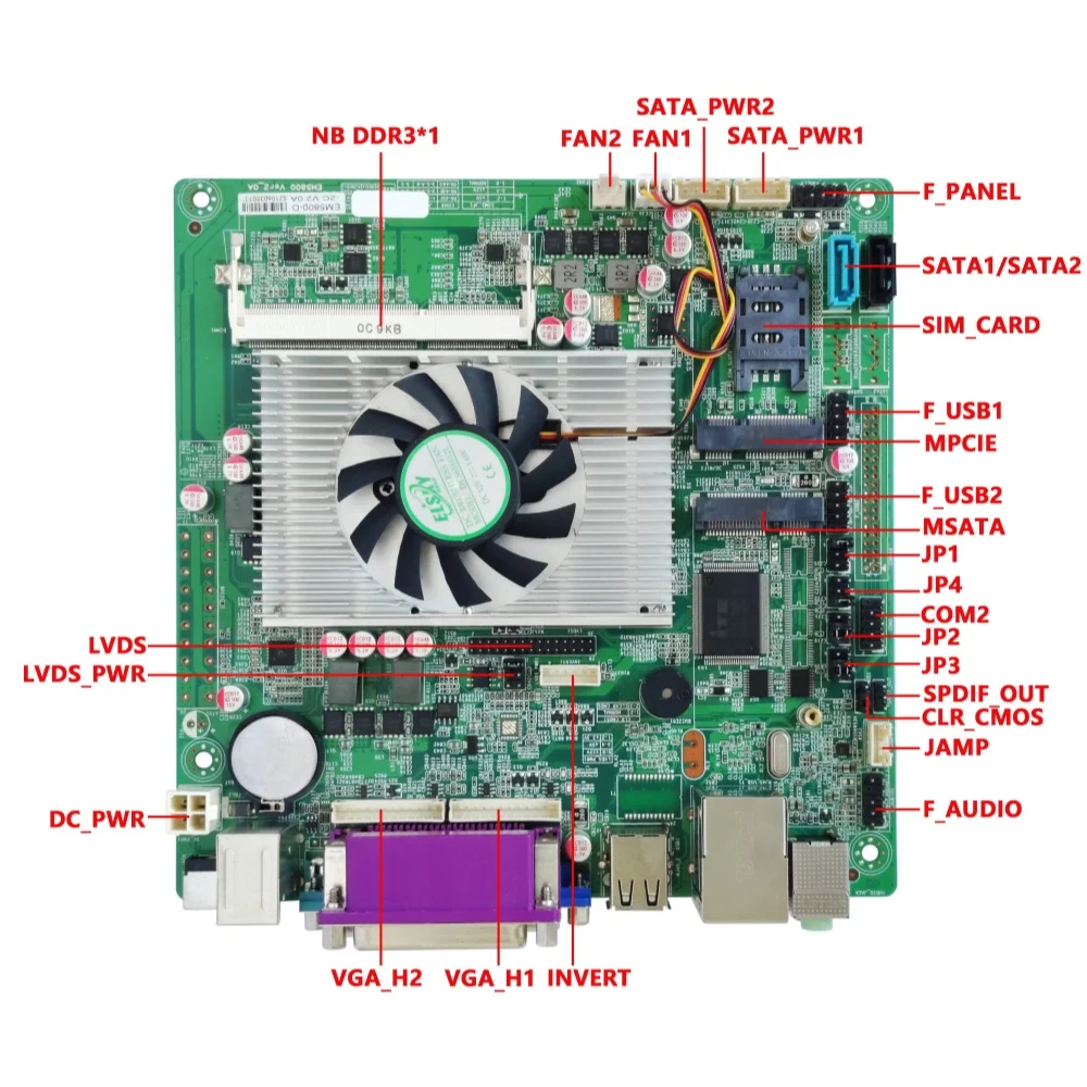 ELSKY EM5800D/EM5800A Motherboard Support Celeron/Pentium CPU Single/Dual LAN Optional 2/6 COM
