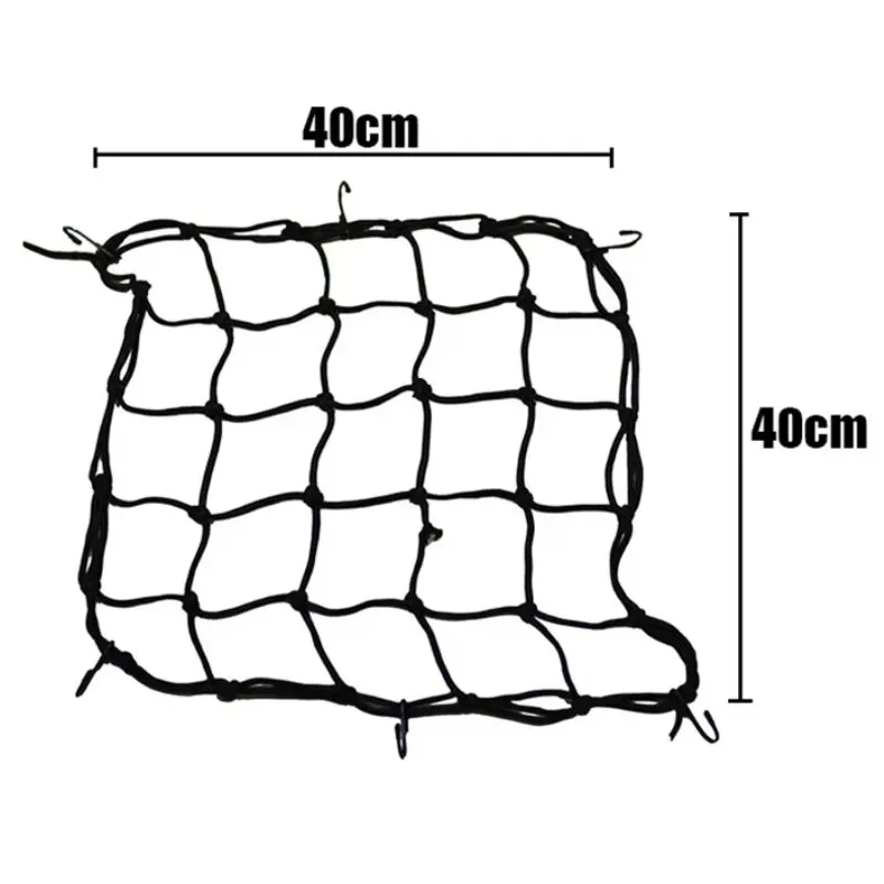 Motorcycle Cargo Net 40x40cm Motorbike Bicycle Elastic Net For Helmet Storage Bungee Fuel Tank Luggage Mesh Net With Hooks view 2