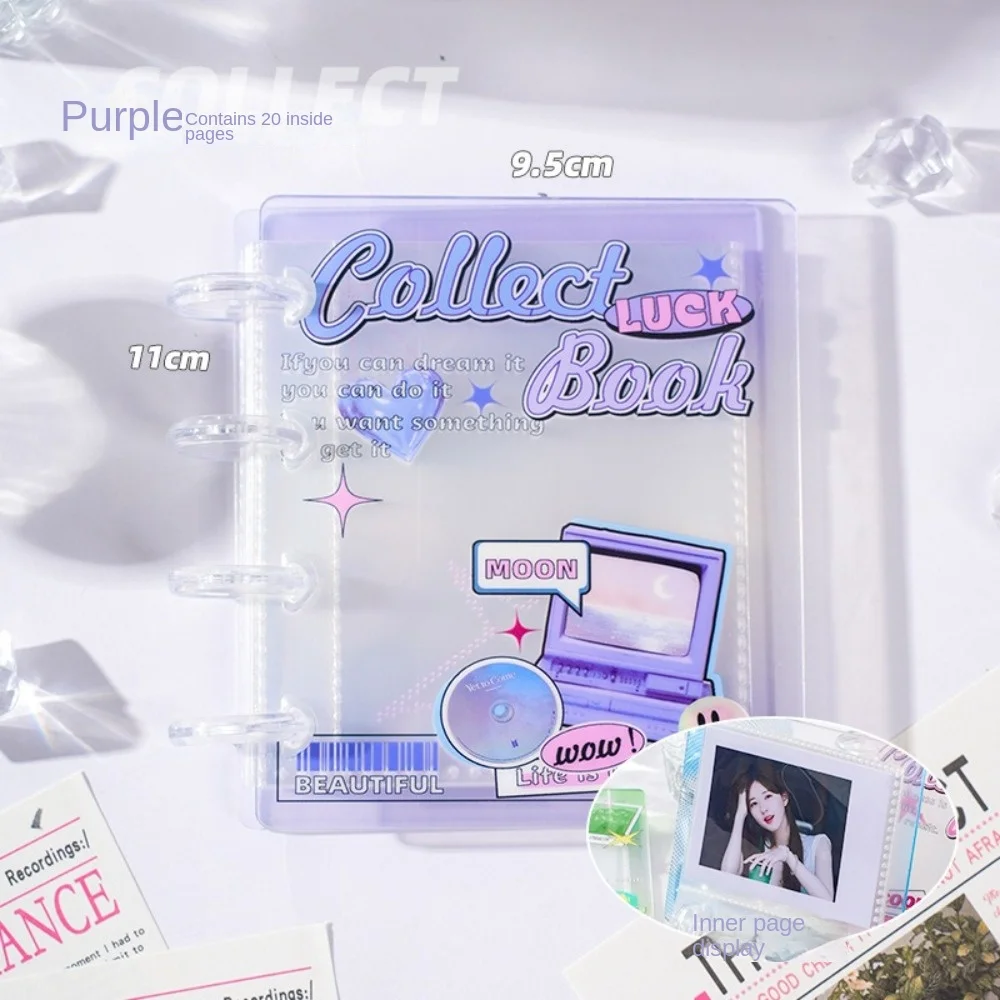 INS Love Card Album PP 3 Inch Idol Card Collect Book with 20 Internal Pages Mini Postcard Book