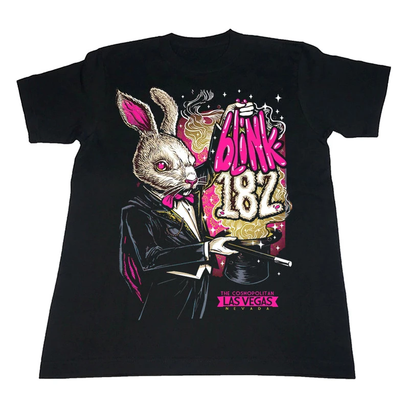 Street Rock Hip-Hop Skate Punk Blink 182 Band Magician Rabbit Tail Kurzarm-T-Shirt