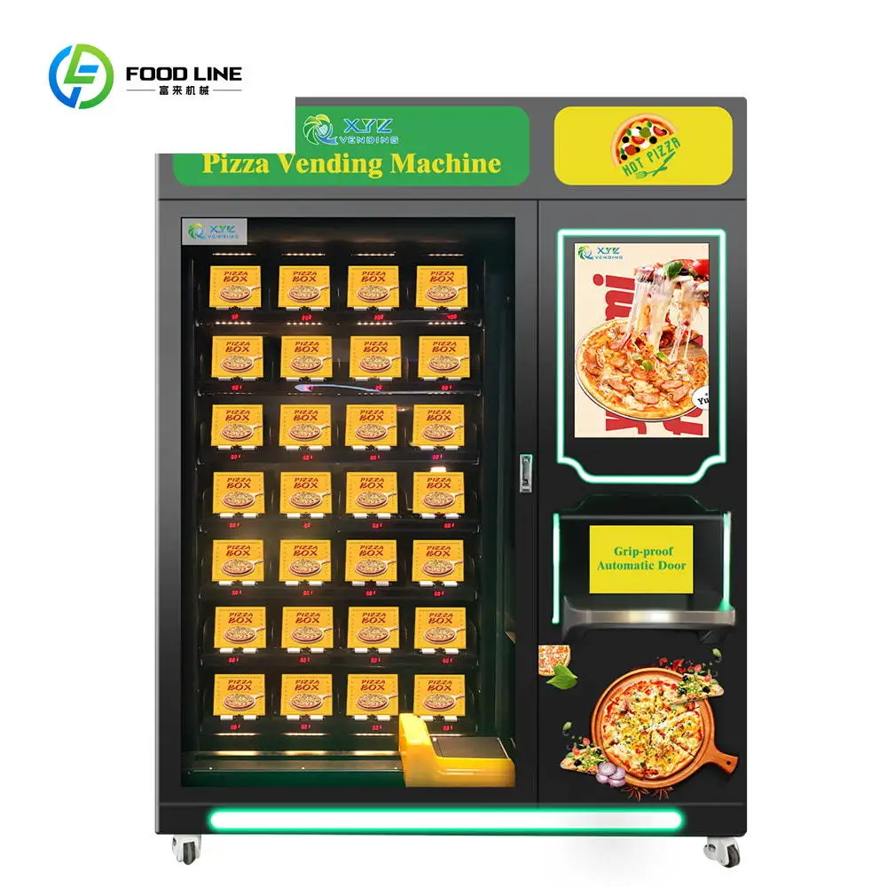 

Touch Screen Banknote Coin Fresh Fast Food Hot Meal Automatic Pizza Vending Machine for Sale