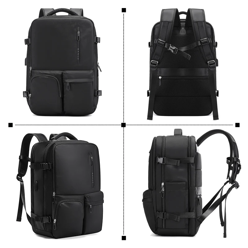 BANGE 15.6 حقيبة ظهر للكمبيوتر المحمول للسفر للرجال متعددة الوظائف مع USB، قماش مقاوم للماء، مناسبة للتنقل اليومي