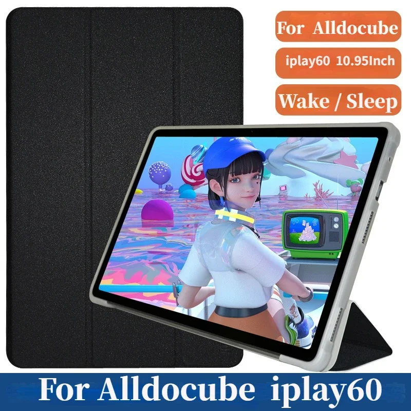 Ultra Thin Case For Alldocube iPlay60 10.95inch Tablet Triple Fold TPU Flexible Rubber Shell For ALLDOCUBE IPLAY60Pro 2023 NEW