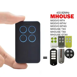 100% Clone MHOUSE GTX4 TX4 GTX4C MOOVO MT4 MT4V MT4G Garage Door Remote Control Duplicator Gate Opener 433.92MHz Rolling Code