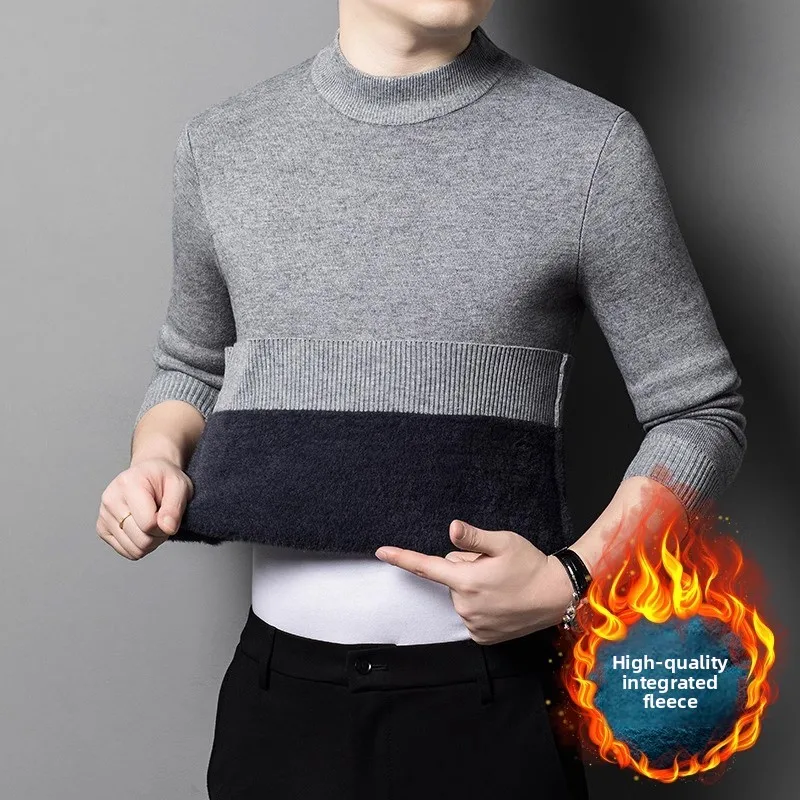 Half turtleneck gray [plus velvet]
