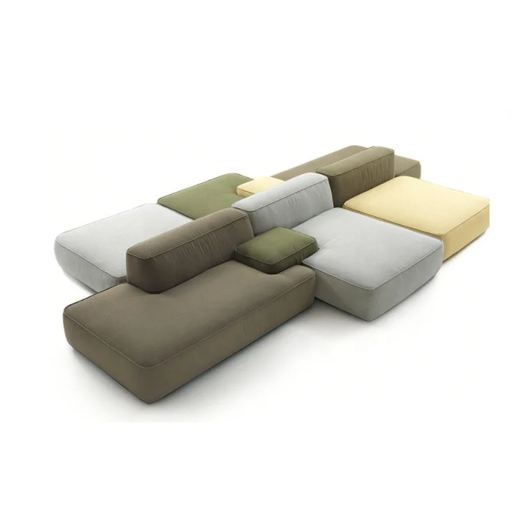 

ag-Modern Backless Sofa Set 2021 Living Room Furniture with Wood and Fabric Legs for Home and Hotel Feature Corner Design@