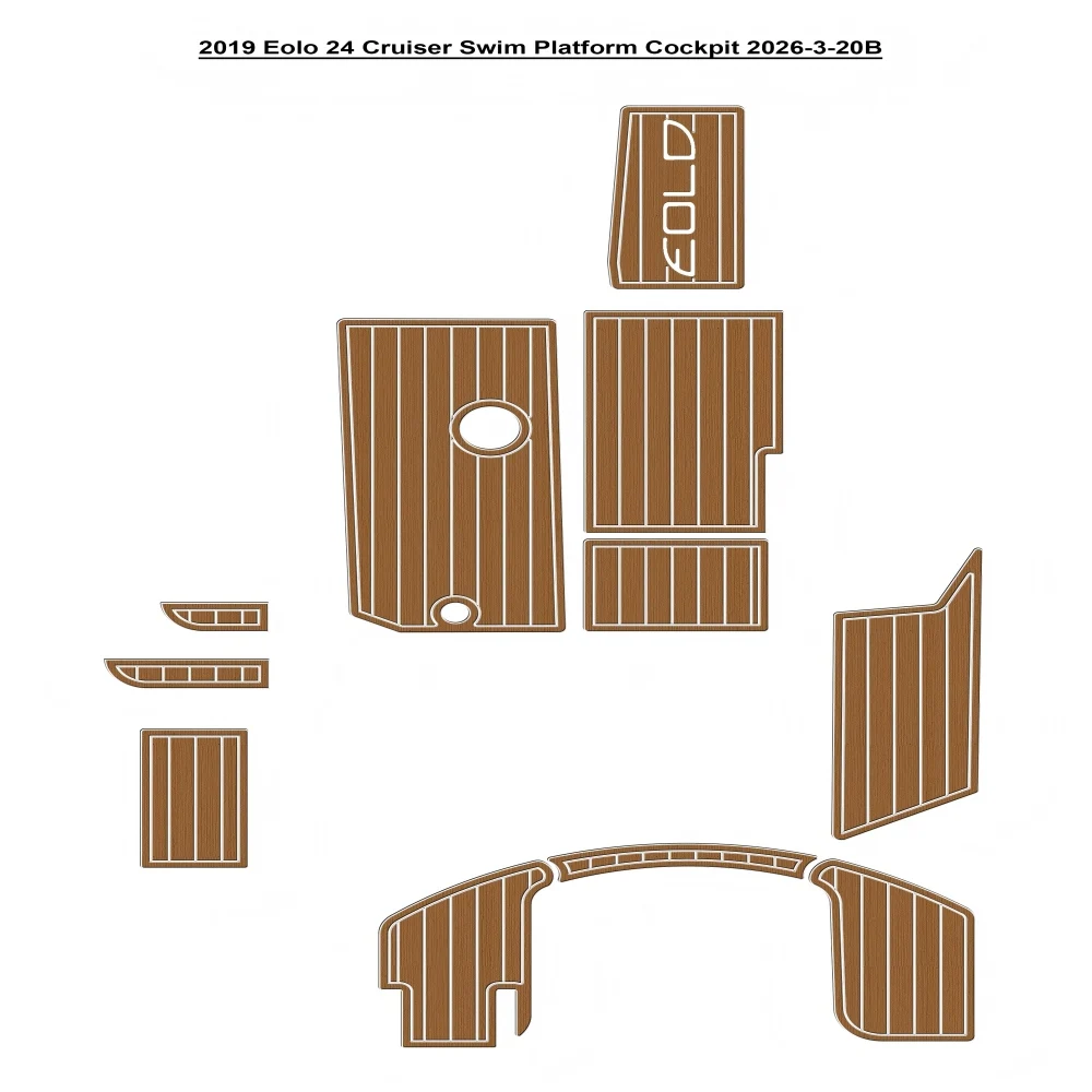 

Накладка на палубу для лодки Eolo 24 Cruiser 2019 года, из ЭВА-пены, имитация тика, в стиле SeaDek, самоклеящаяся