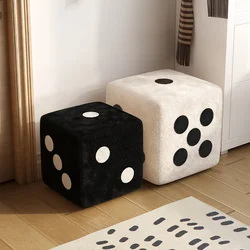 Household Doorstep Shoe Change Stool  Dice Stool Solid Wood Foot Sieve Small Stool for Children