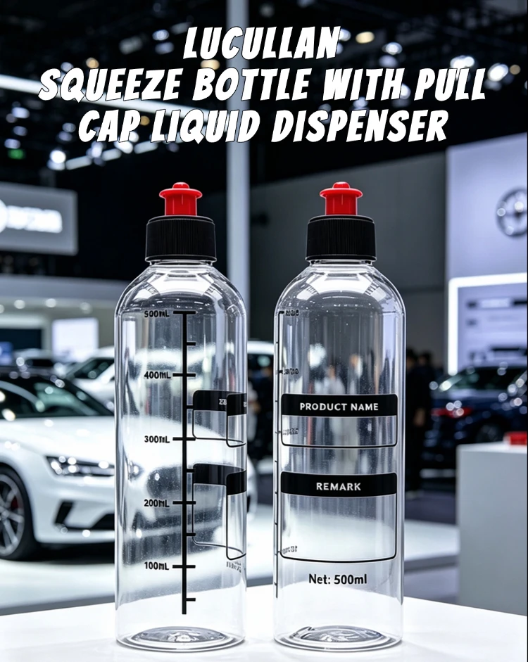 Lucullan 500ml Leere Quetschflasche mit Zugverschluss für Autowachs, Shampoo & Versiegelungsmittel – Detail 1