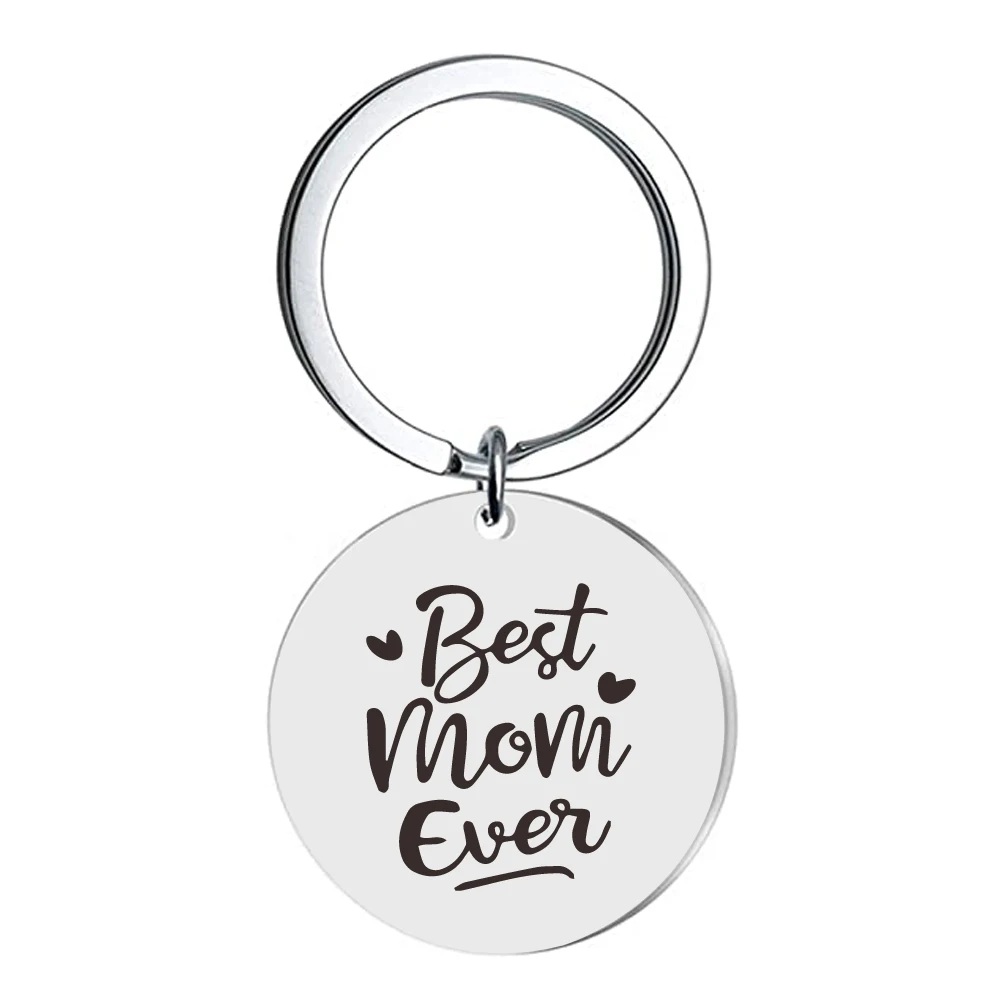 Grandma Mom Dad Mother Key Chains Stainless Steel KeyChain Keyring Women Men Fashion Jewelry Mother's Day Gift