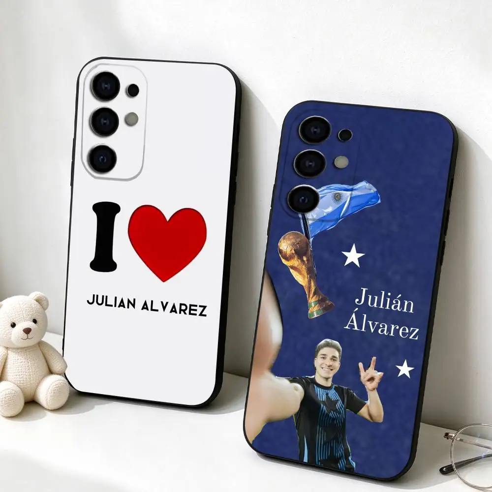 S-Soccer Superstar Julian Alvarez  Phone Case For Samsung S26,S25,S24,S23,S22,S21,S30,Ultra,Plus,Fe,Soft Silicone Black Cover