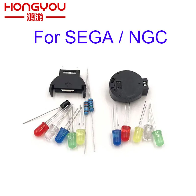 ل سيجا دريمكاست تيار مستمر تحكم منافذ PCB الطاقة LED عدة فيوز مكثف مجموعة حامل البطارية ل GAMECUBE NGC بطارية ترقية