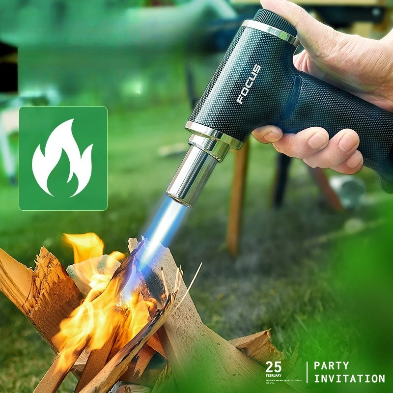 1800° High Temperature Strong Firepower Desktop Welding Gun Butane Gas Torch Lighter Lock Fire Switch Outdoor BBQ Cigar Lighters