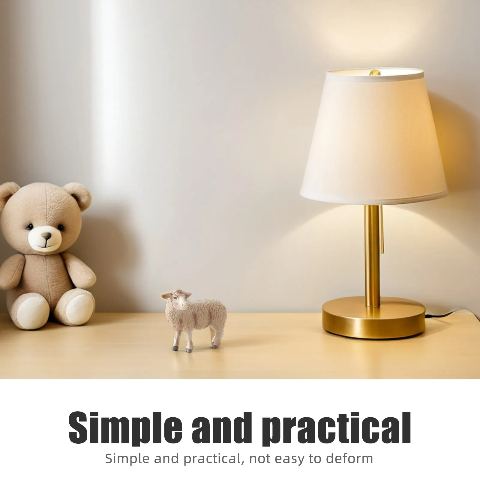 1Pcs Simulated Sheep Ornament Lifelike Animal Craft Eco-Friendly Home Decoration Room Accent Creative Sheep Decoration Gift