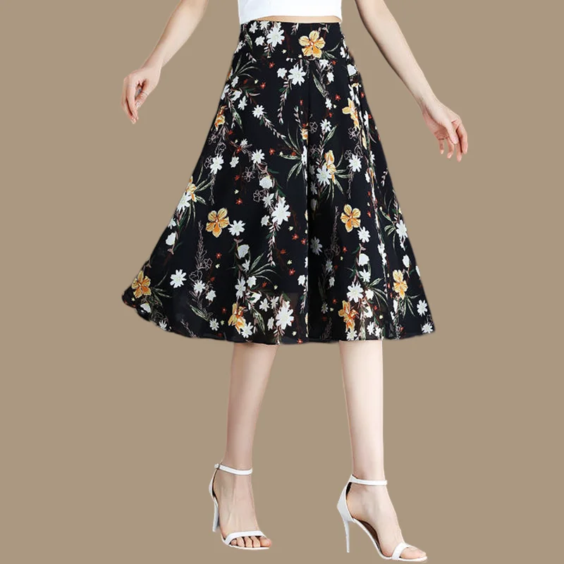 

Summer Thin Printing Slim High Waist Generous Ladies A-line Skirt Korean Straight Comfortable Women's Clothing Fashion 2024