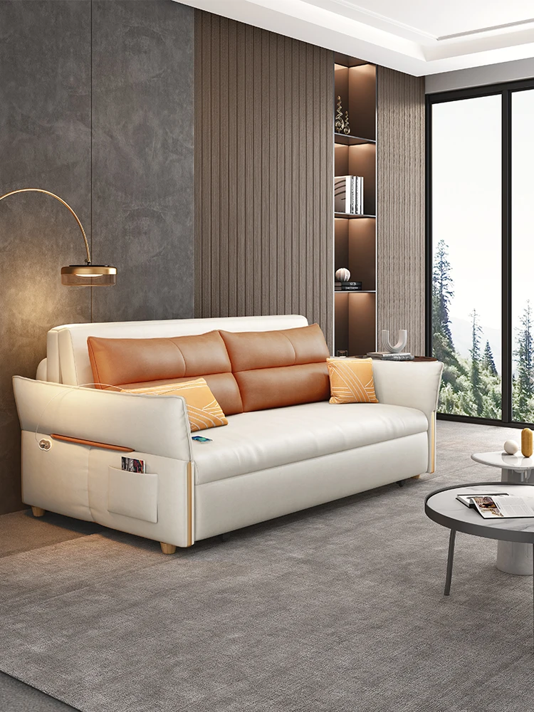 Electric Sofa Bed Dual-Use High-End Intelligent Remote Control Multi-Functional Collapsible Bed Changing Small Apartment