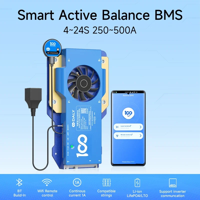 4-24S  40-300A bms WIFI built in bt smart Active Balance jk BMS 4-8s 8-17S 1A BT Lifepo4 NMC Li-Ion