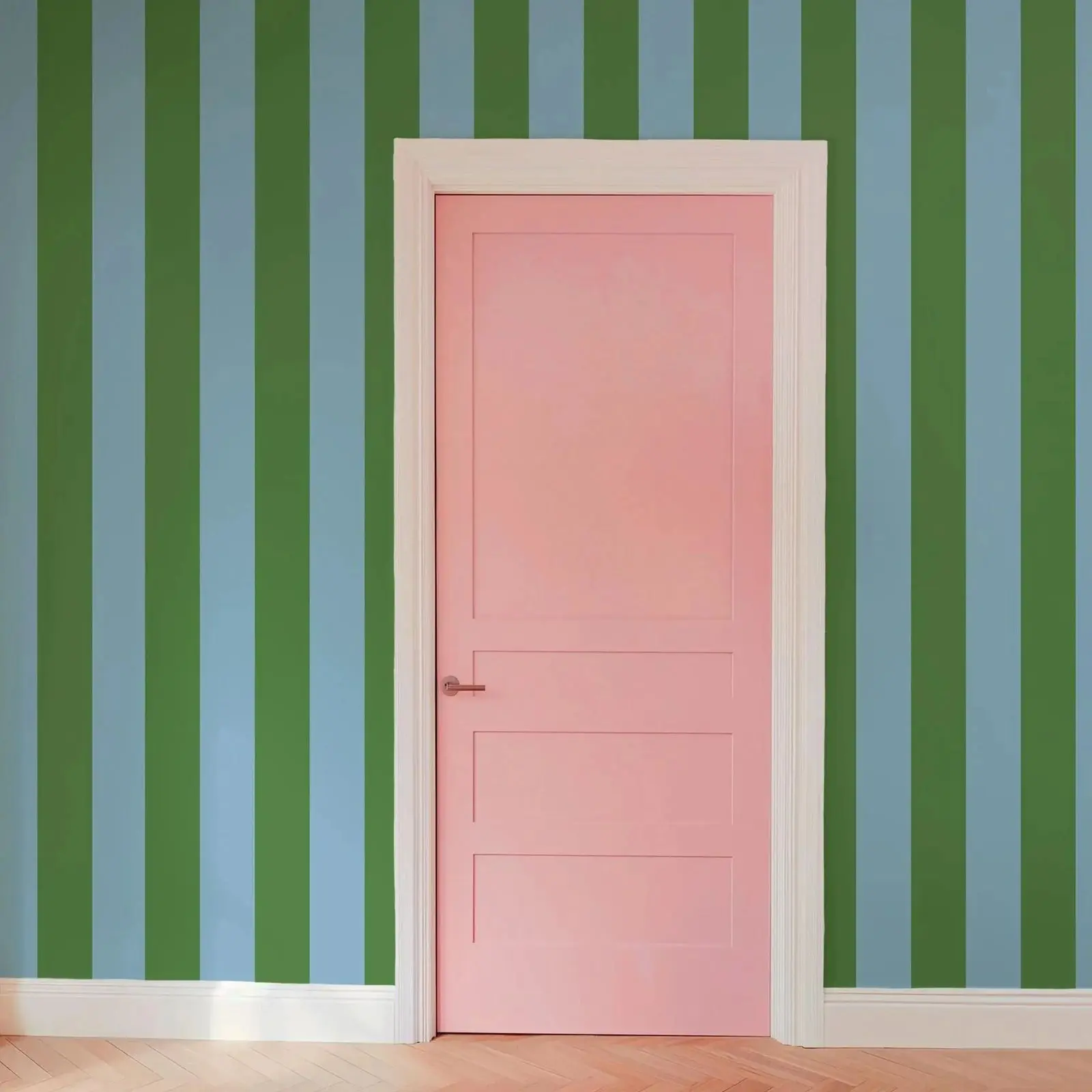 Stripe Wallpaper Peel and Stick,Watermelon Green Blue Wall Papers For Room Decoration,Self-adhesive Or Tradition Non-woven Paper