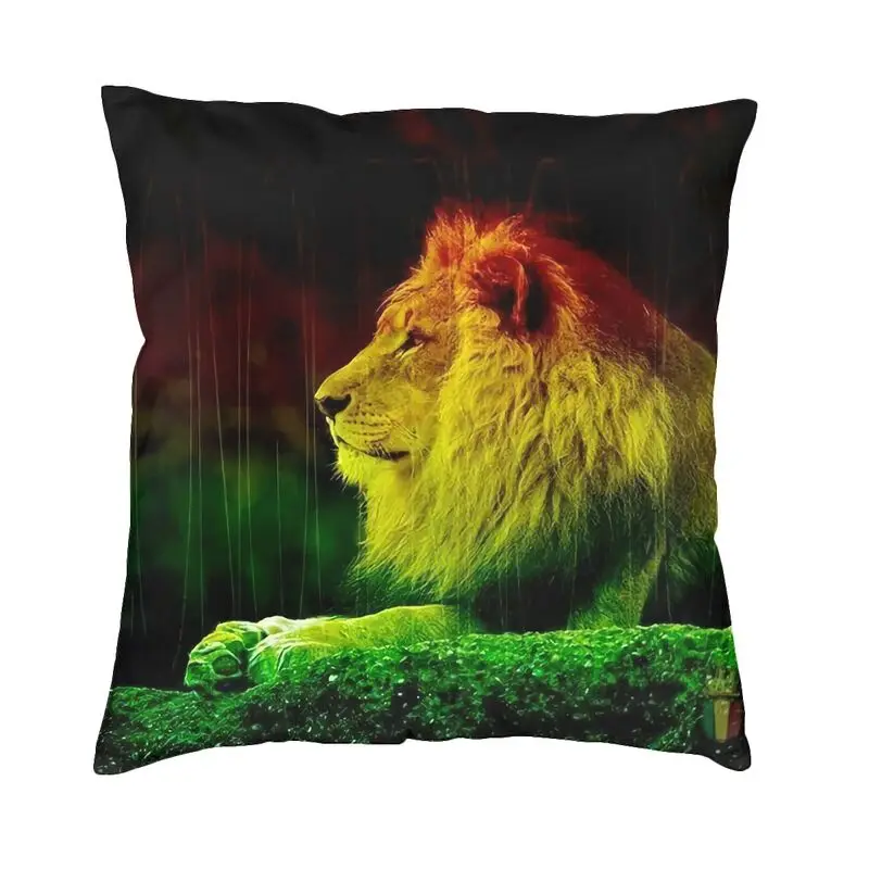 Rastafarian Amaiquina Reggae Rasta Lion Street Skullies Square Pillow Cover Home Decor Cushion Cover Throw Pillow Sofa Printing