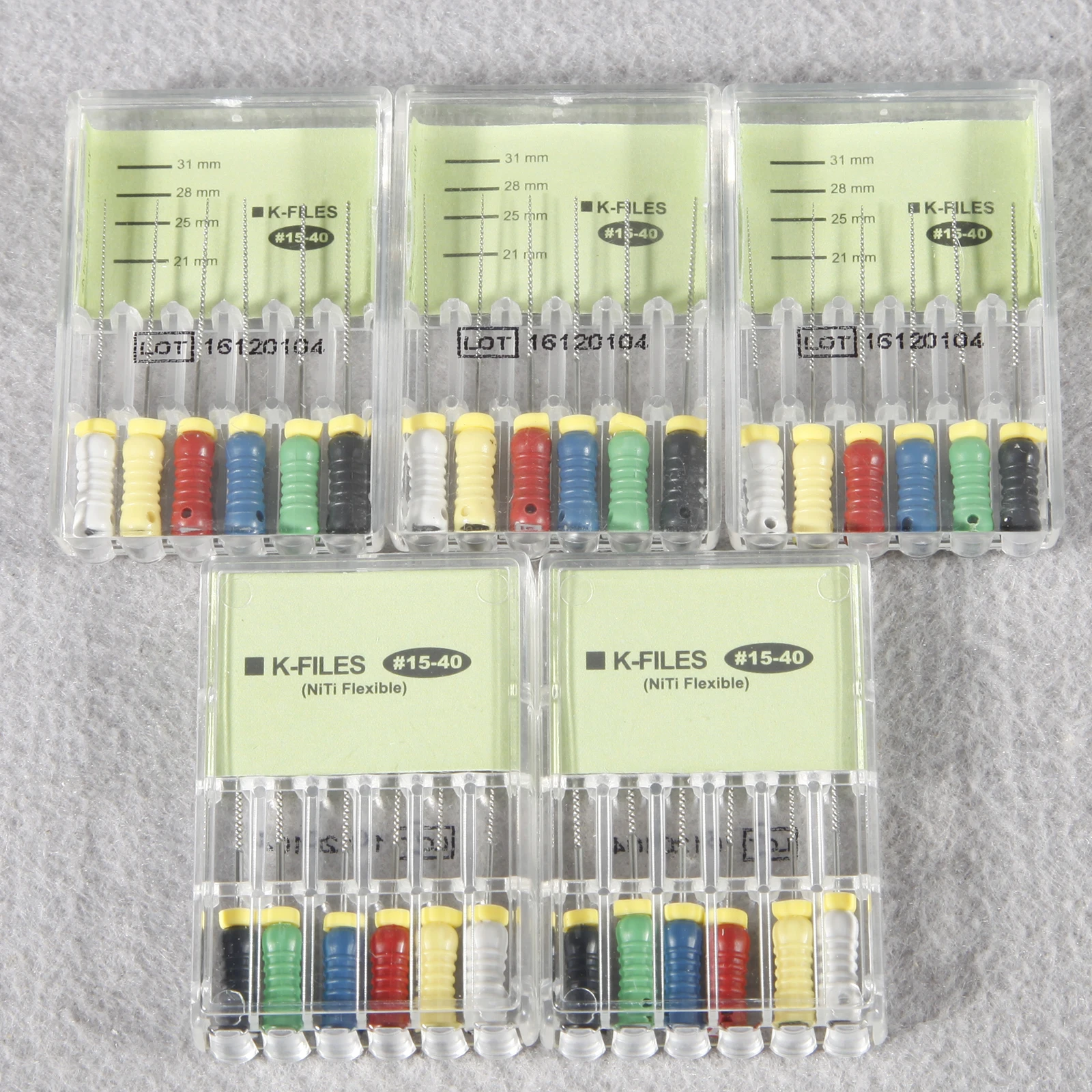 5Packs Rotary Dental K-FILES 25mm #15-40 NITI Endo Root Canal File Hand Use