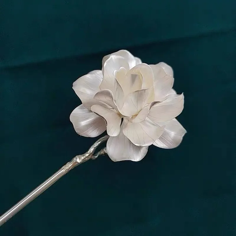 

Gardenia hairpin s925 handmade national style Chinese Hanfu hairpin