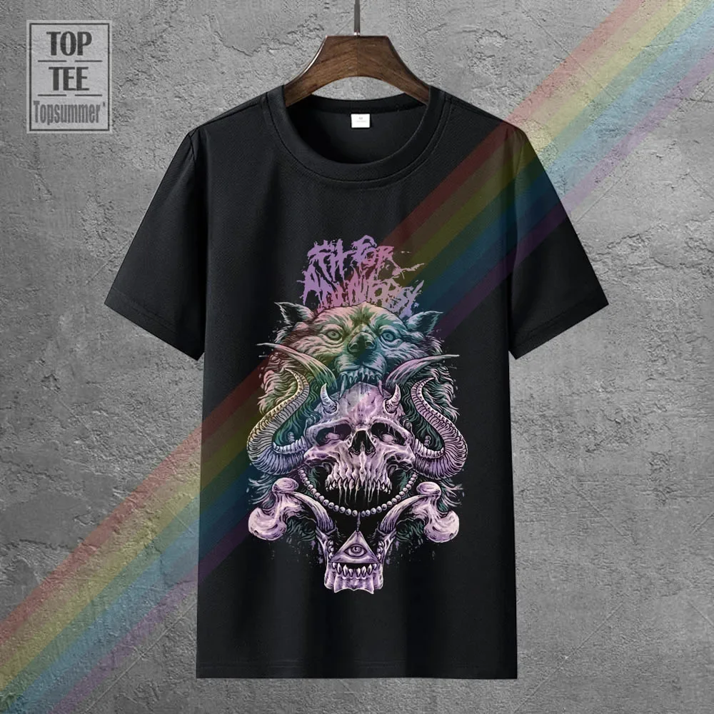 2018 New Fashion T Shirts Sleeve Men'S Fit For An Autopsy Men'S Wolf Skull Printed T-Shirt Black Short Printing O-Neck Shirt