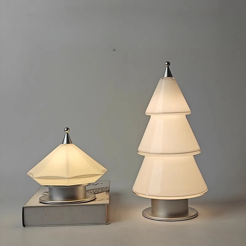 

Medieval Cream Wind Touch Switch Dimmable Table Lamp Masonry Christmas Tree Creative Living Room Charging Living Room Desk Light