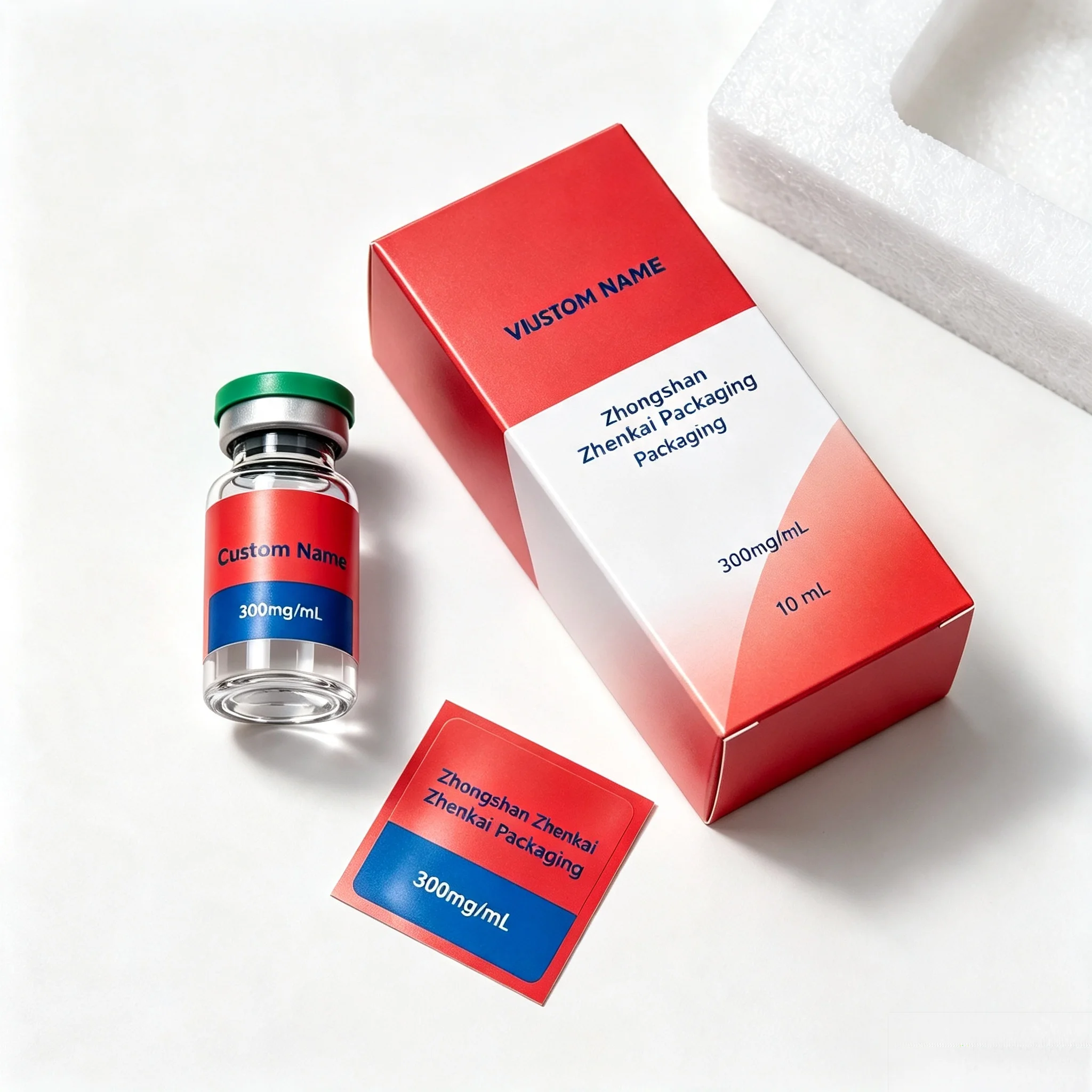 3ml 10ml Beauty Agent Vials Custom Premium Peptide Label Boxes Clear Waterproof Vinyl Self Adhesive Stickers