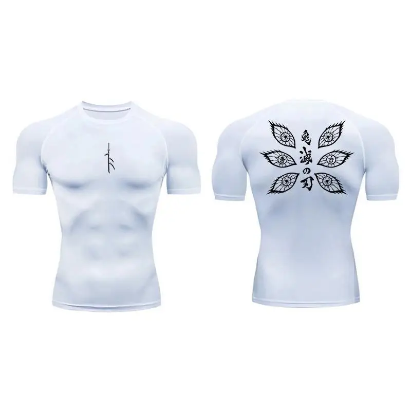 2025 Summer Men's Fashion Kokushibo Printed Running T-shirt Loose and Comfortable T-shirt Breathable Quick Drying Top Sportswear