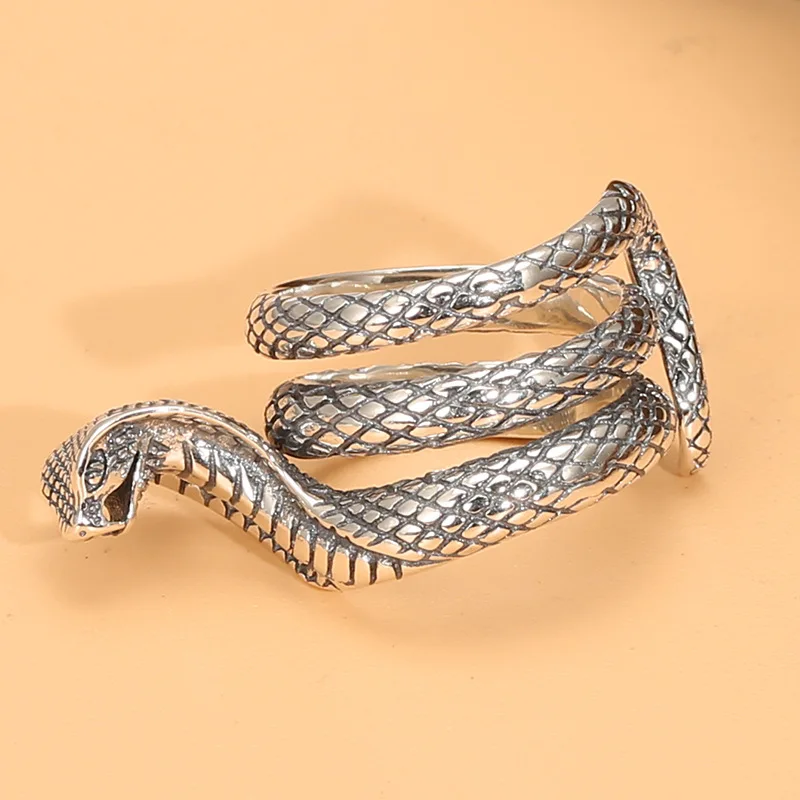 925 sterling silver personalized Cobra ring men's and women's fashion ring Thai silver creative open ring