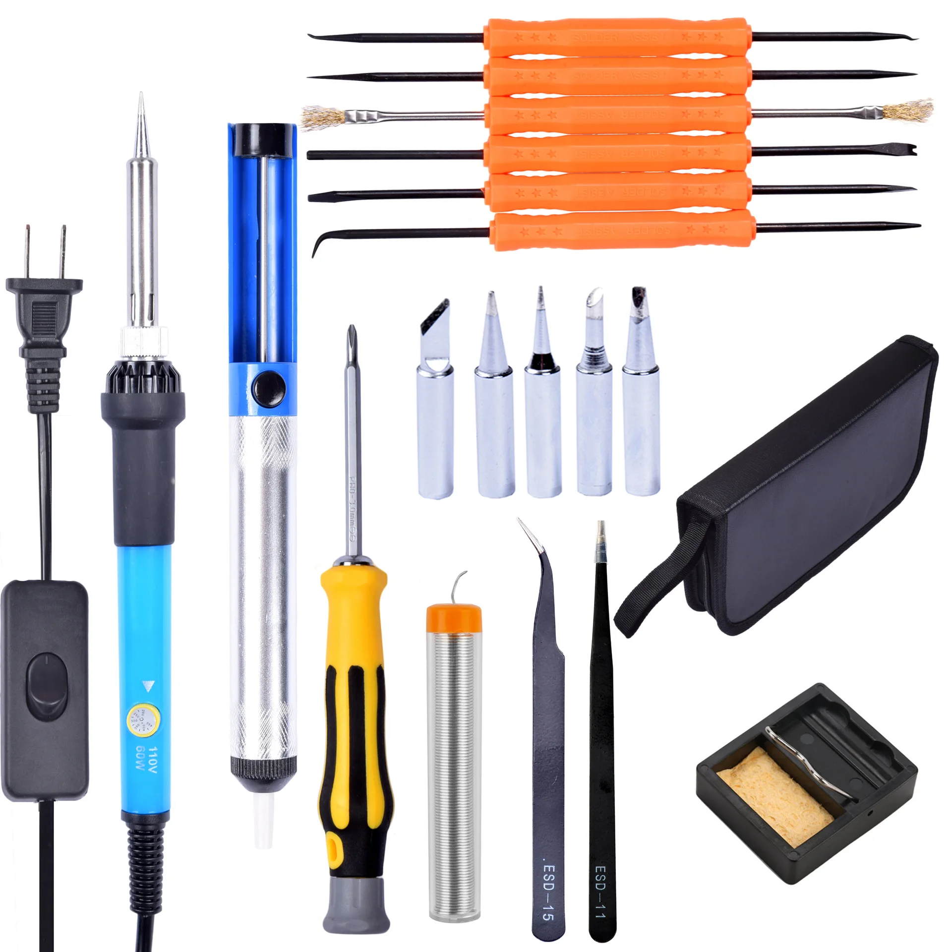 

60W Temperature Controlled Electric Soldering Iron Set Internal Heating Electric Soldering Iron Tool Kit (110V/220V)