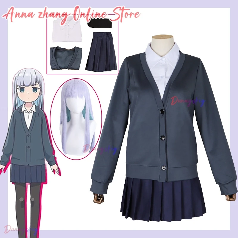 

My Stupid Boss Renai Cosplay Costume - High School JK Uniform with Wig Anime Graduation Halloween Roleplay Outfit