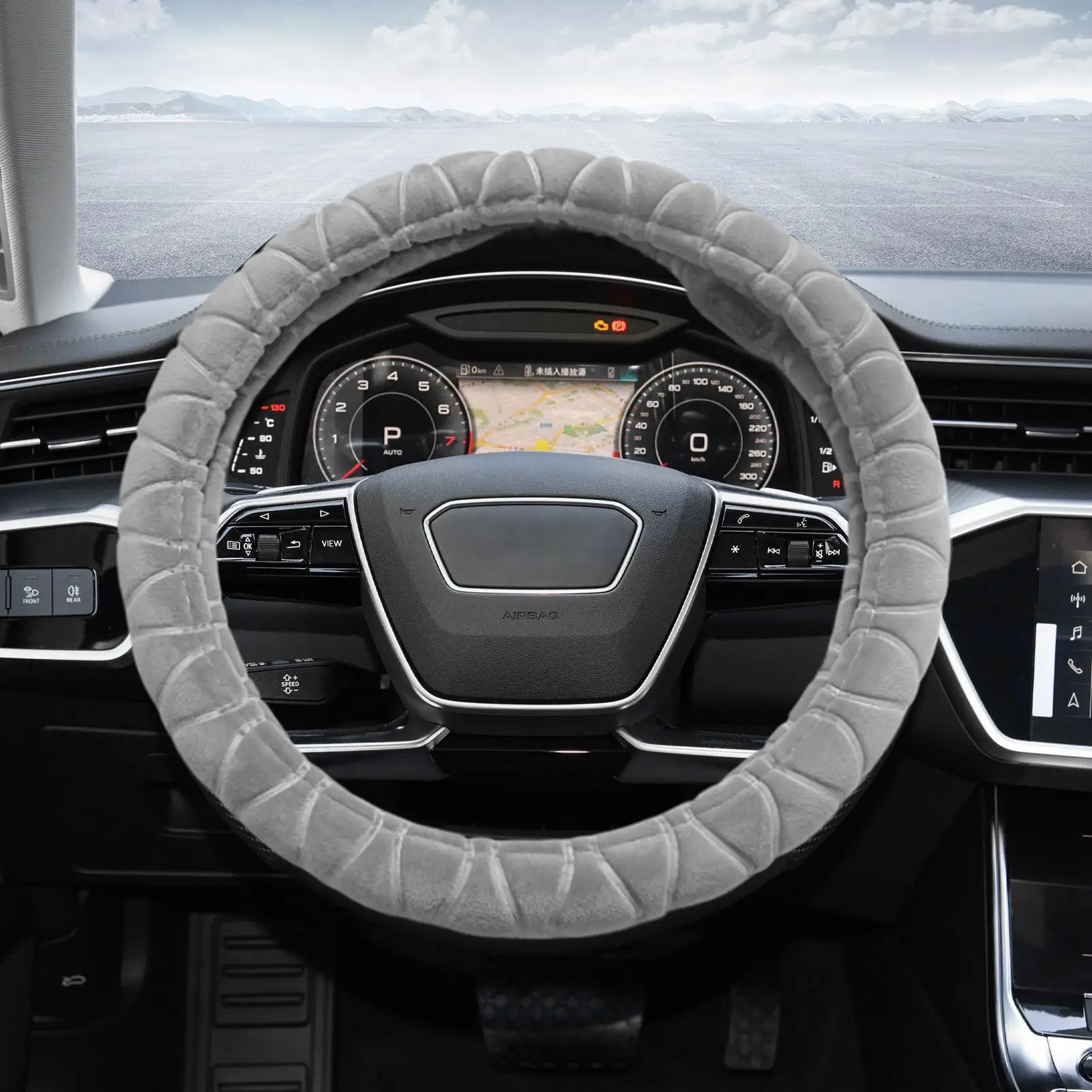 

Steering Wheel Cover For Winter Anti-Slip Auto Interior Accessory Warm Car Steering Wheel Wrap For SUV Sedan Automotive RV