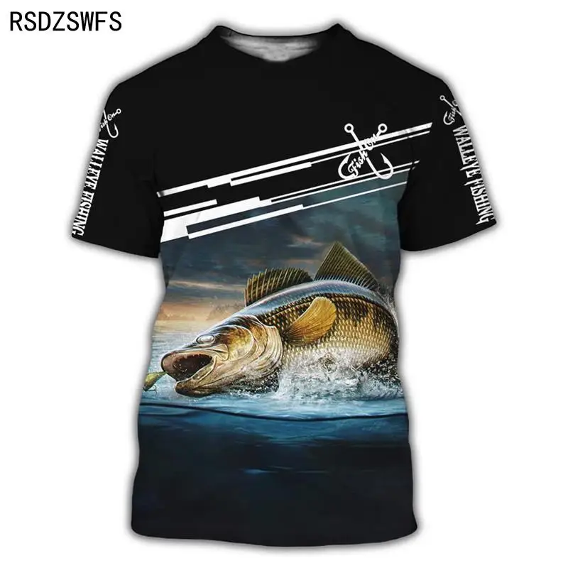 Summer 3D Printed Carp Fish Pattern Men Women Casual T-Shirt Fashion Trend Outdoor Fishing Hip Hop Short Sleeve Breathable Tops