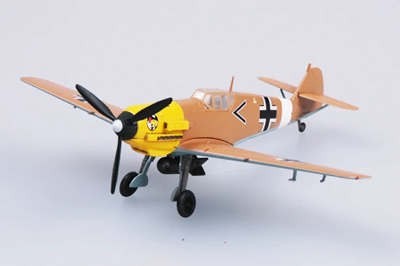 Easymodel 37280 1/72 BF-109E-7 JG27 Propeller Fighter Bomber Assembled Finished Military Static Plastic Model Collection or Gift