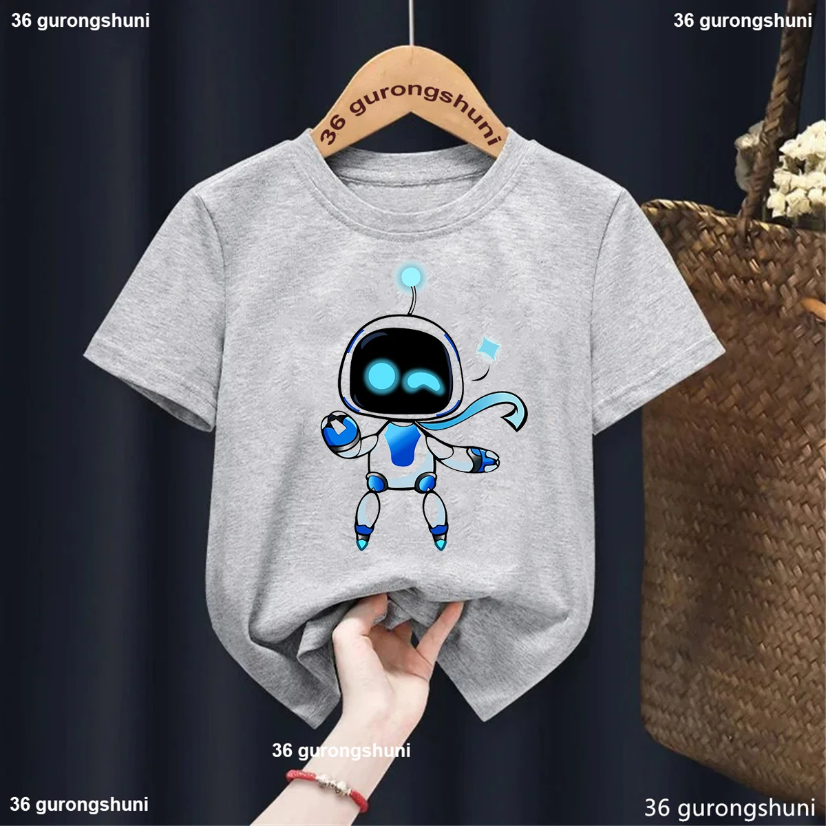 New Arrival  Boys/Girls T-Shirts Astros Playroom Cartoon Print Children\'S Tshirt Summer Casual Boys Clothes Toddler T Shirt Tops