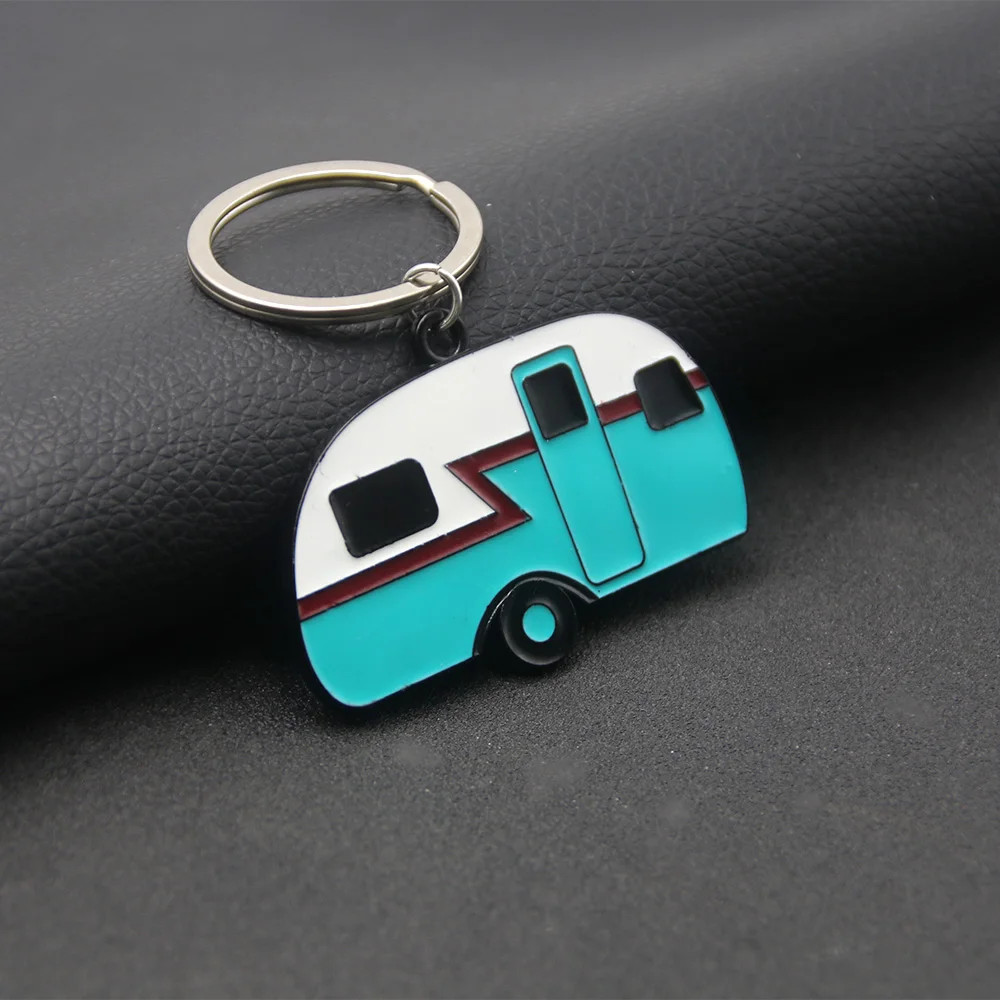 Camper Keychain Camping World Van Car Pendant Key Chain For Women Men Keyring Jewelry Travel Souvenir Accessories Gift