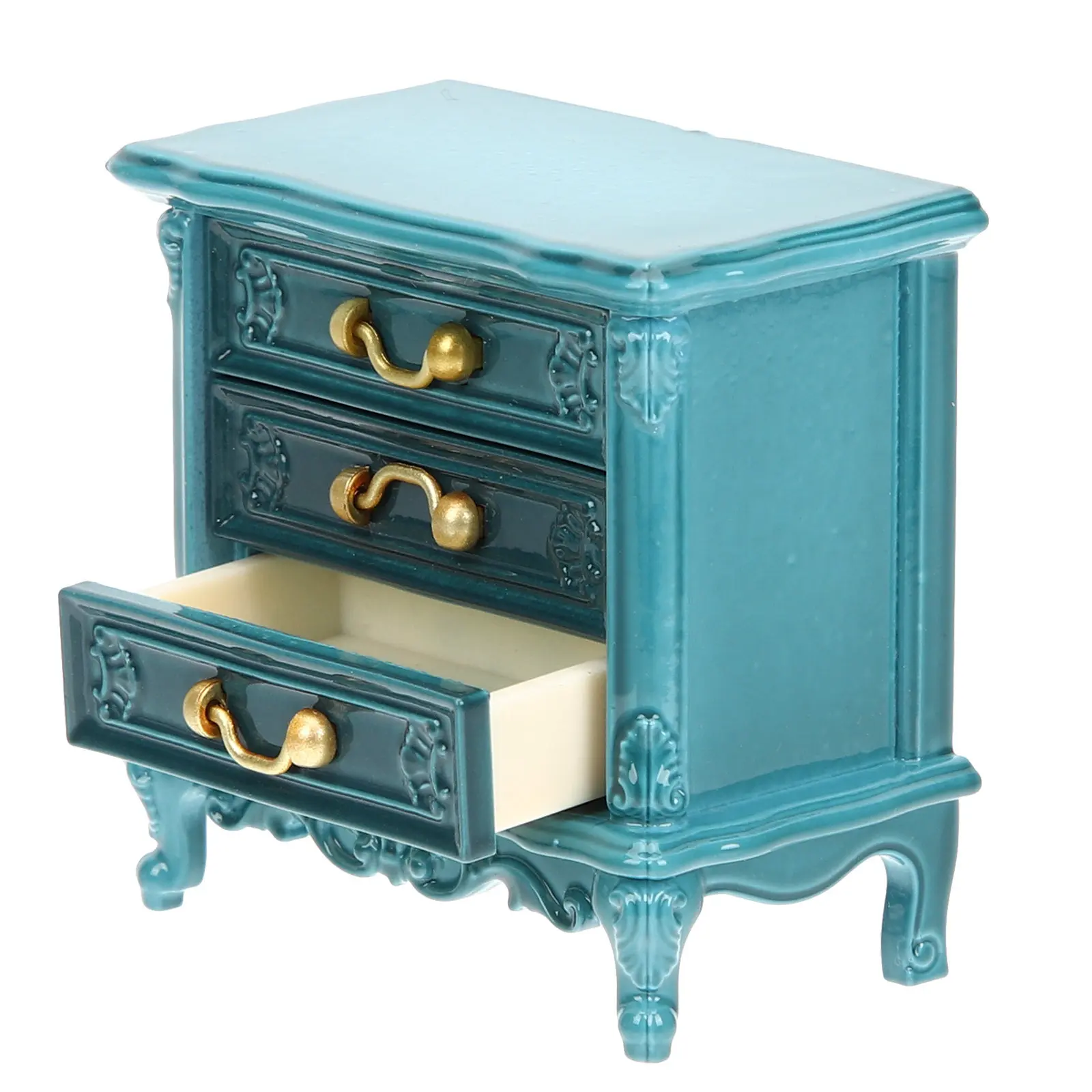 Miniature Night Stand Bedside Table Mini House Furniture 1 12 Scale Tiny House Accessories Bedroom Decoration for Miniature
