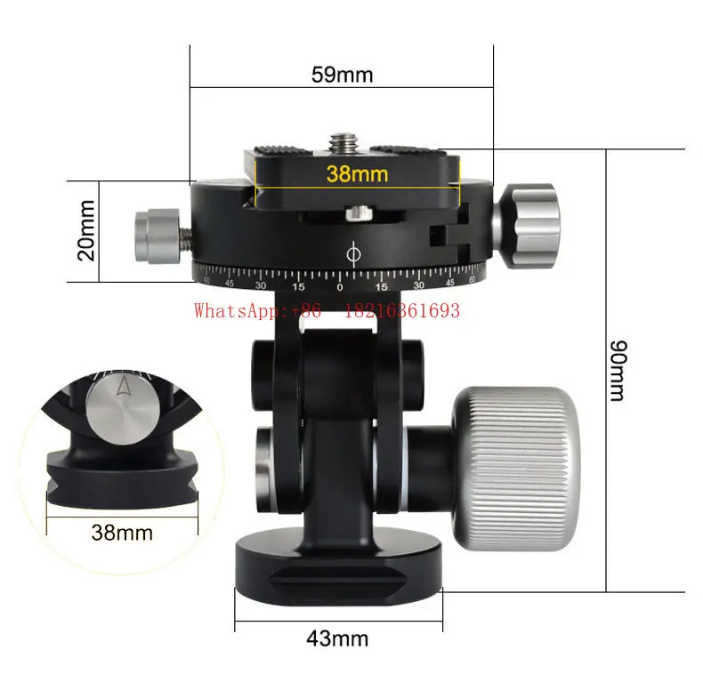

Suitable for Single Legged TV Shooting Macro Accessories VH-10 Panoramic Clip Holder Professional 2D Gimbal