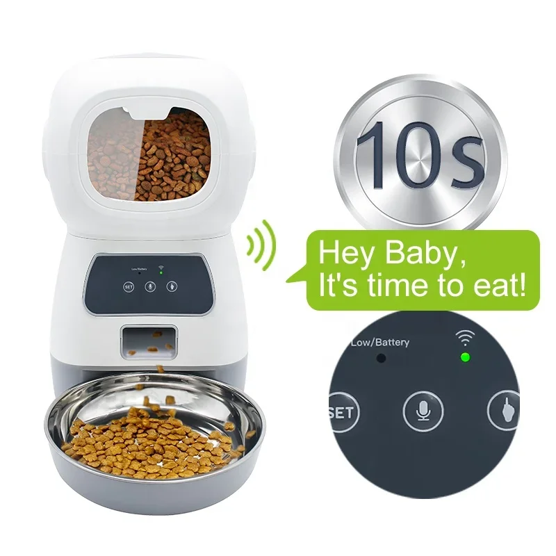 Hot Selling Automatic Robot Design Wifi Remote Control Dog Cat Pet Bowls Food Auto Smart Pet Feeder