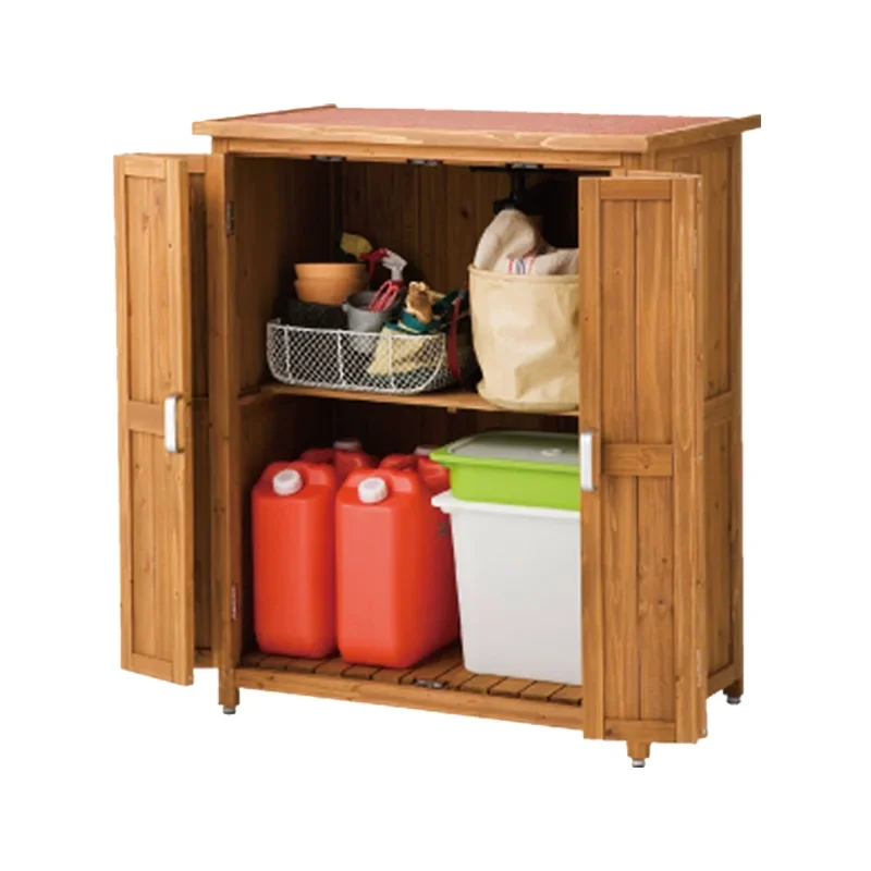 2026 waterproof wooden small outdoor backyard patio garden tool house storage shed wood cabinet