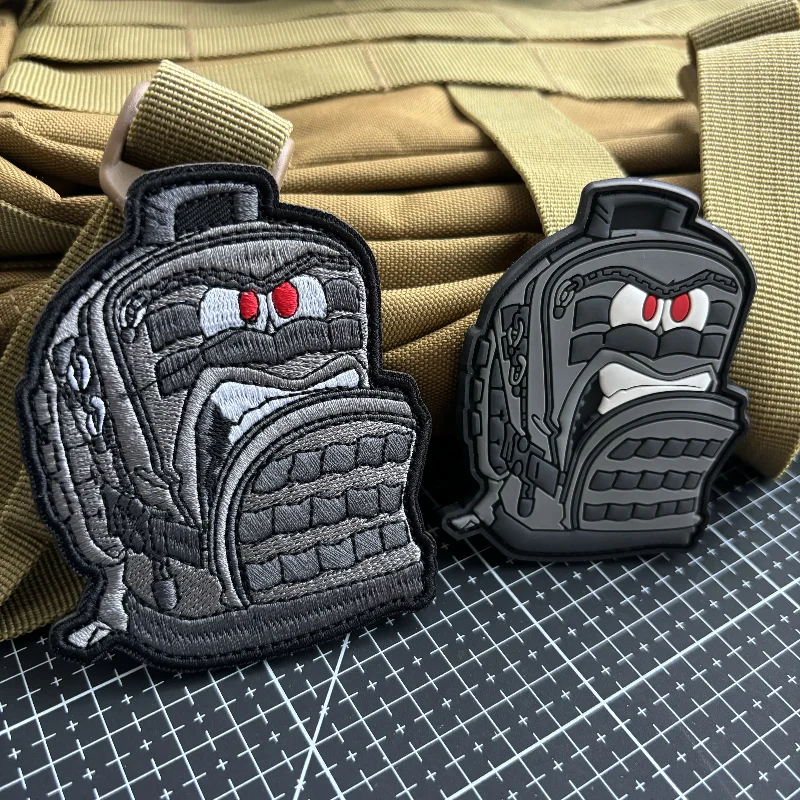 3D PVC Warrior Backpack Tactical Patch Luminous Morale Badge Embroidery Patches for Clothing Hook and Loop Military Stickers