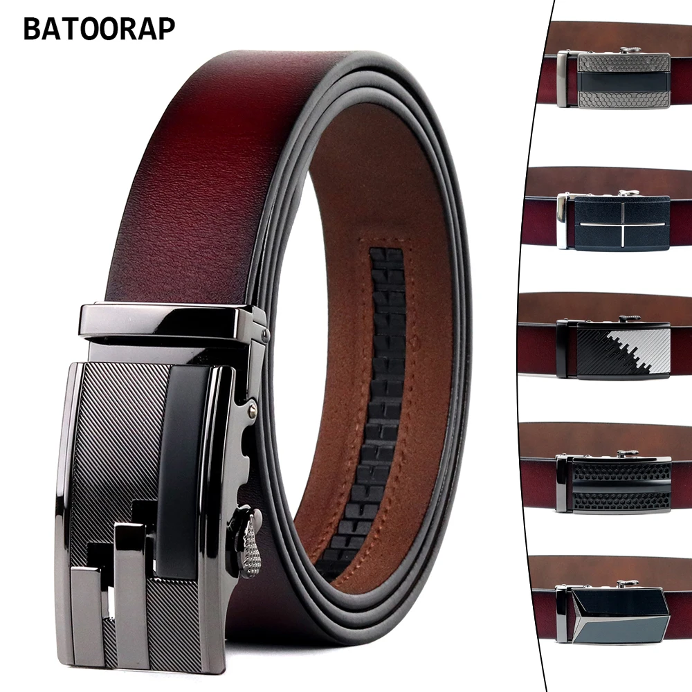 

New Vintage Men Belt Luxury Brand For Fashion Jeans Waist Dress Strap Male Metal Buckle Automatic Leather Genuine Multi Style