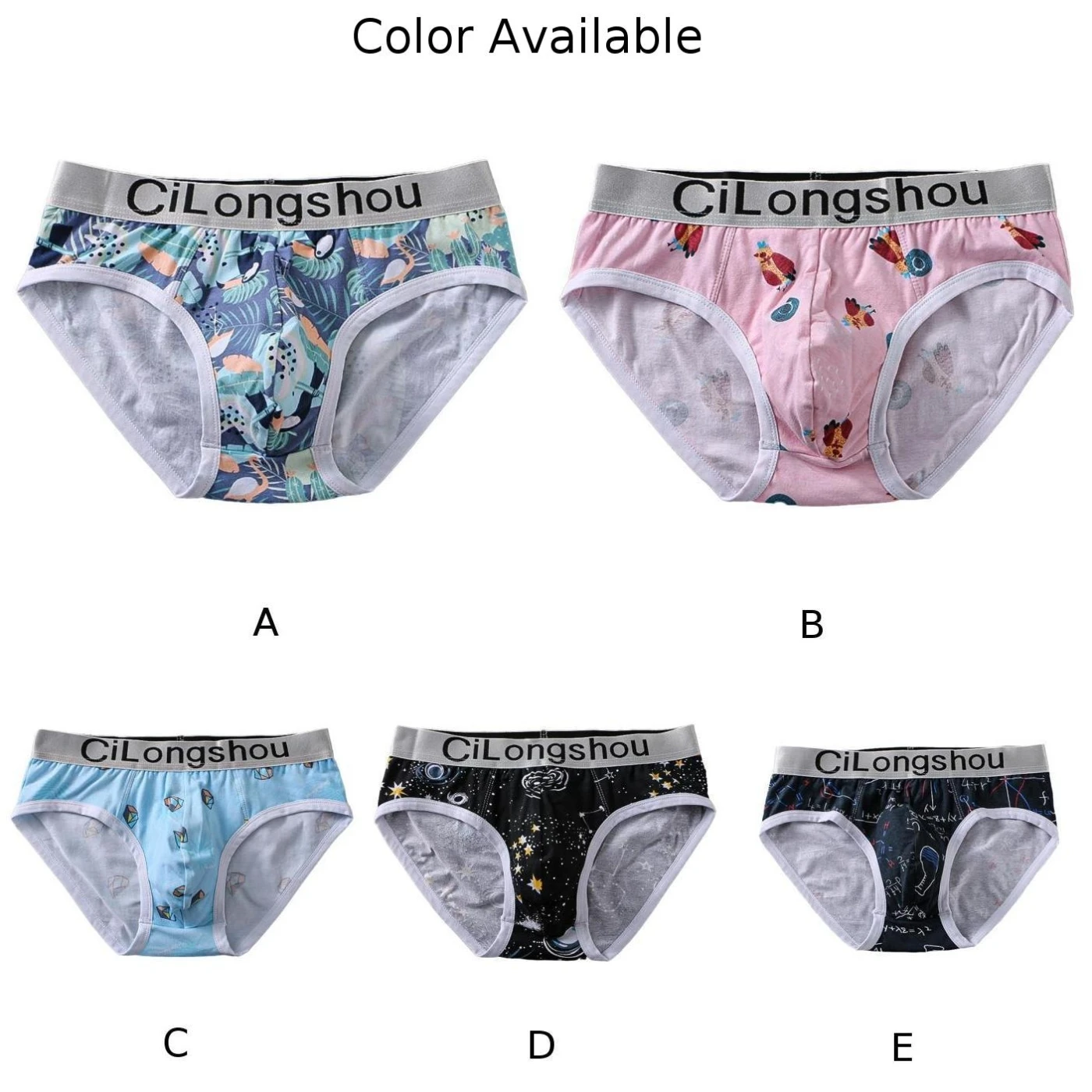 Mens New Gay Cotton Underwear Breathable Soft Underpants Bulge Pouch Print Briefs Seamless Lingerie CottonMen Bulge Pouch Briefs