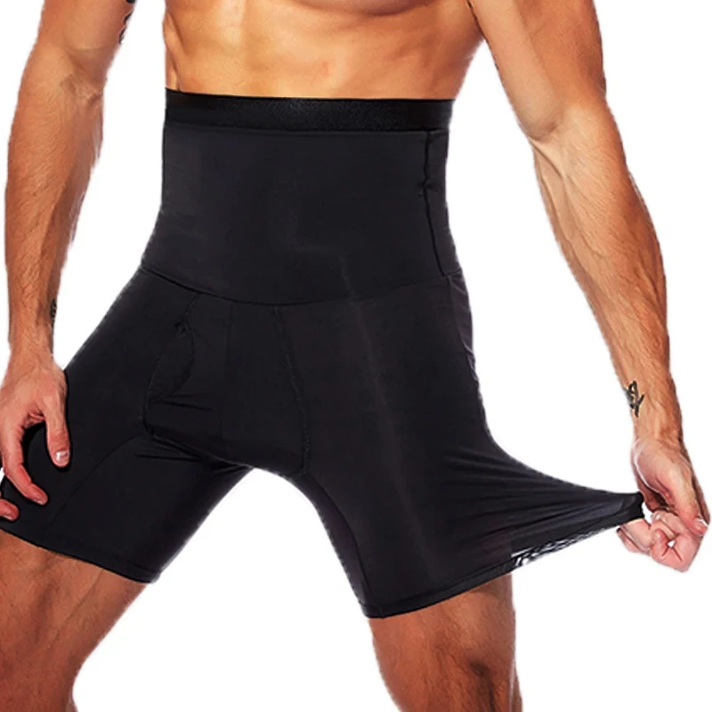 Men High Waist Shorts Slimming Body Shaper Tummy Control Shapewear Fitness Compression Underwear Boxer Shaper Panties