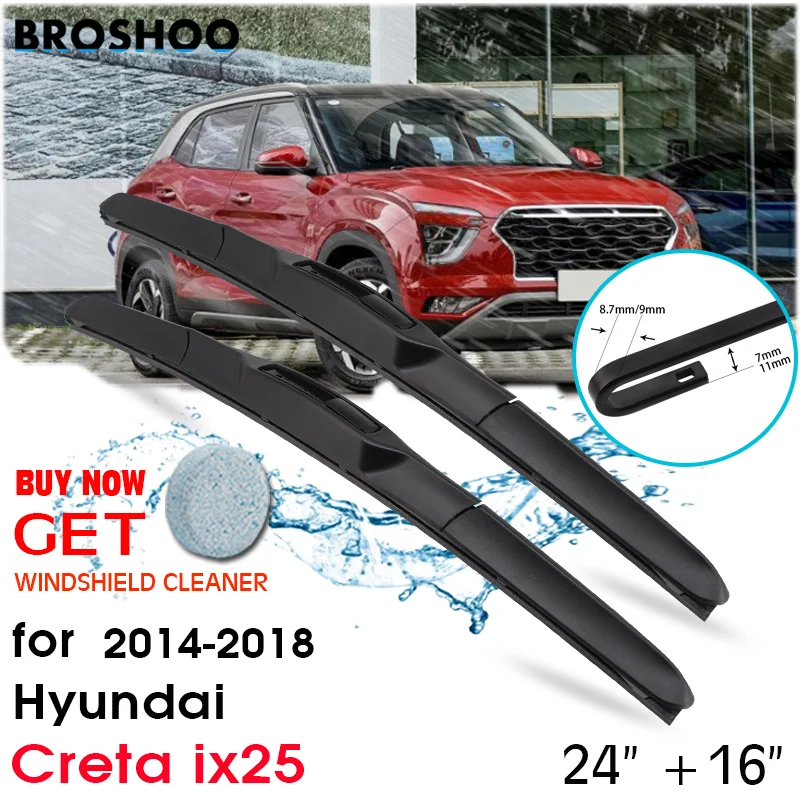 BROSHOO Car Windscreen Wiper Blades Styling For Hyundai Creta IX25 24