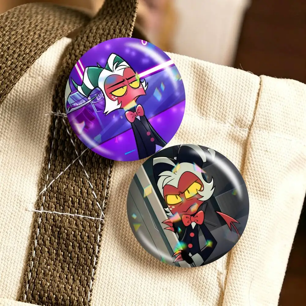 H-Helluva Boss Moxxie  25 32 44 58 75mm Badges Personalized Round Brooches Pins Accessory Gift